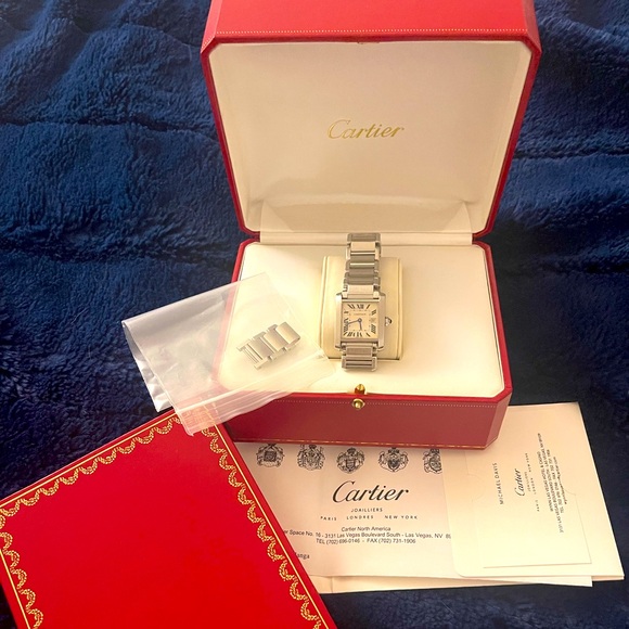 Cartier Jewelry - Cartier Authentic Stainless Steel Tank Francaise
QTZ with date.
